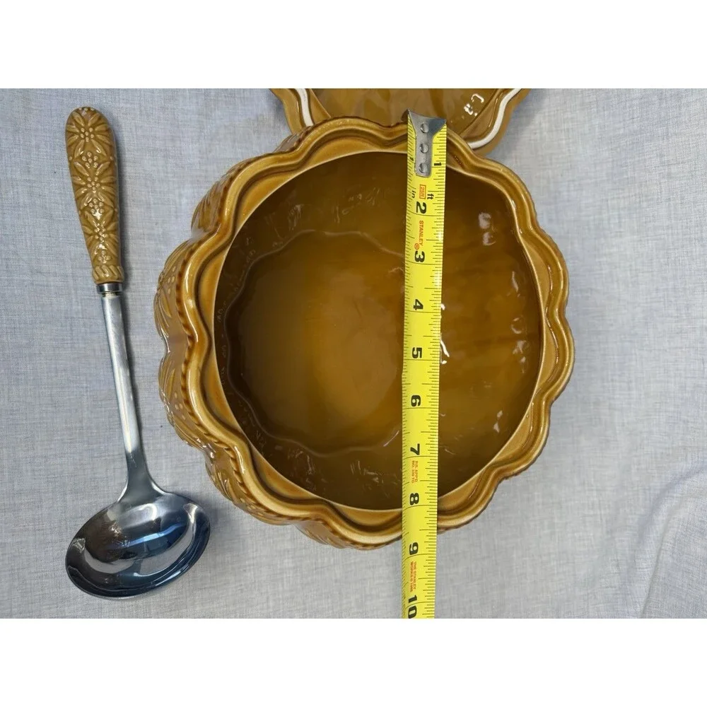 Temp-tations Floral Lace Pumpkin Tureen With Ladle fall soup